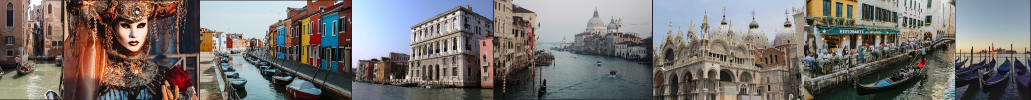 Banner della Prefettura con varie immagini di Venezia